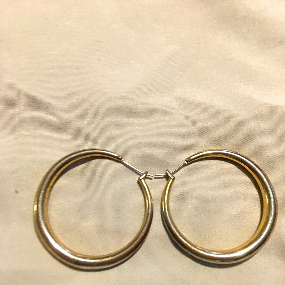 Gold plated silver hoop earrings